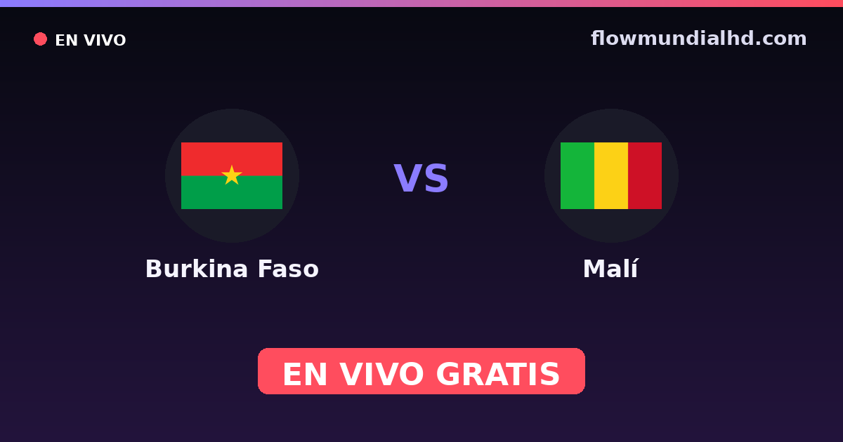 Burkina Faso vs Malí — Campeonato Africano de Naciones, Amistosos Internacionales · historial y dónde ver en vivo gratis en FlowMundial HD