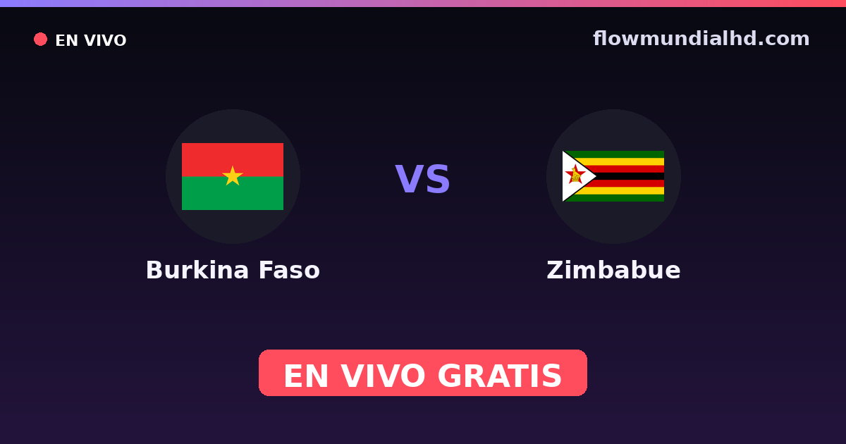 Burkina Faso vs Zimbabue — Campeonato Africano de Naciones, Amistosos Internacionales · historial y dónde ver en vivo gratis en FlowMundial HD