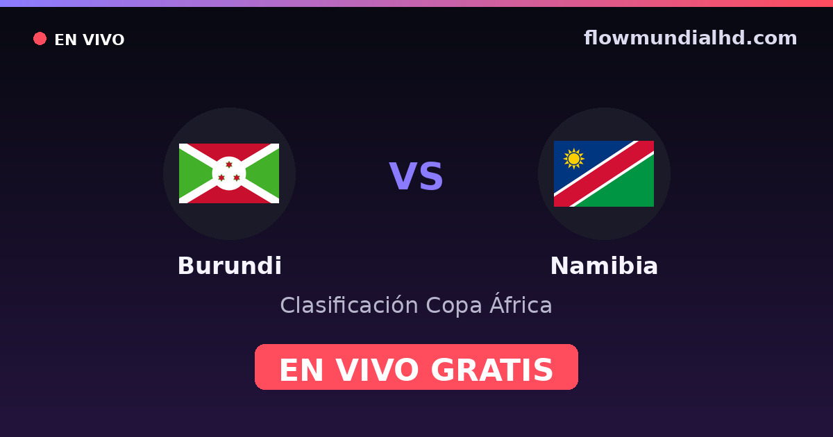Burundi vs Namibia — Clasificación Copa África · historial y dónde ver en vivo gratis en FlowMundial HD