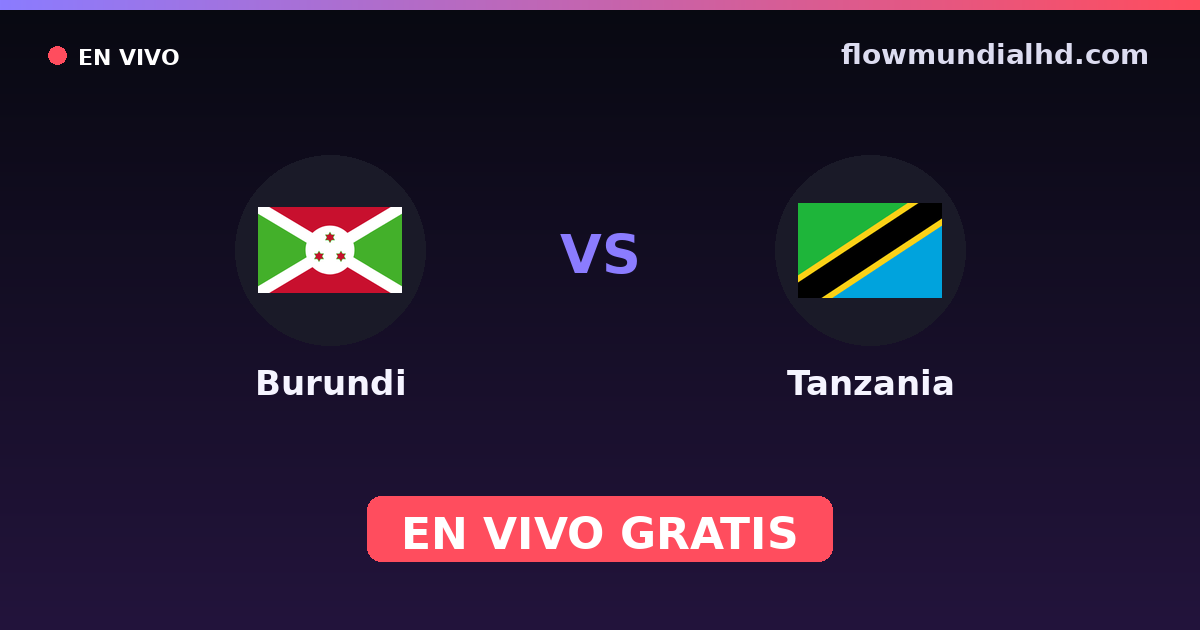Burundi vs Tanzania — World Cup Qual. CAF , Amistosos Internacionales · historial y dónde ver en vivo gratis en FlowMundial HD