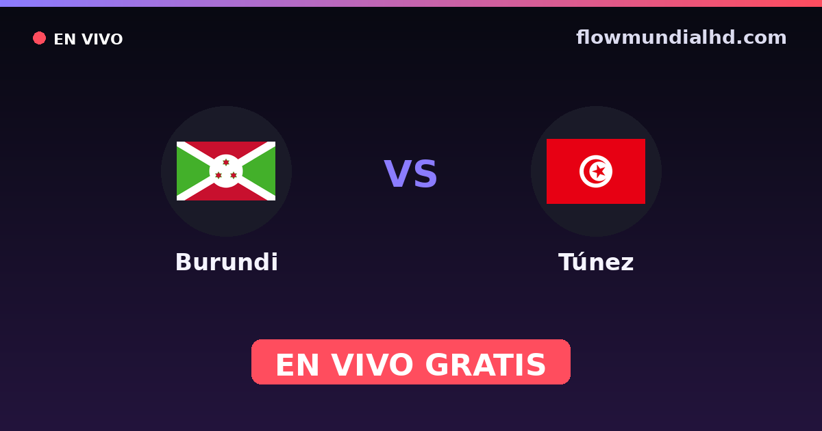 Burundi vs Túnez — World Cup Qual. CAF , Amistosos Internacionales · historial y dónde ver en vivo gratis en FlowMundial HD