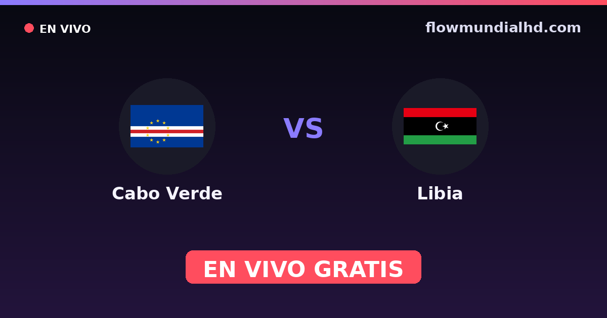 Cabo Verde vs Libia — World Cup Qual. CAF , Clasificación Copa África · historial y dónde ver en vivo gratis en FlowMundial HD