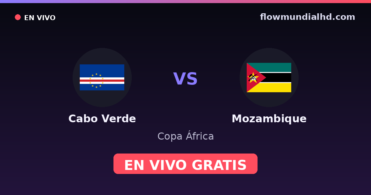 Cabo Verde vs Mozambique — Copa África, Clasificación Copa África · historial y dónde ver en vivo gratis en FlowMundial HD