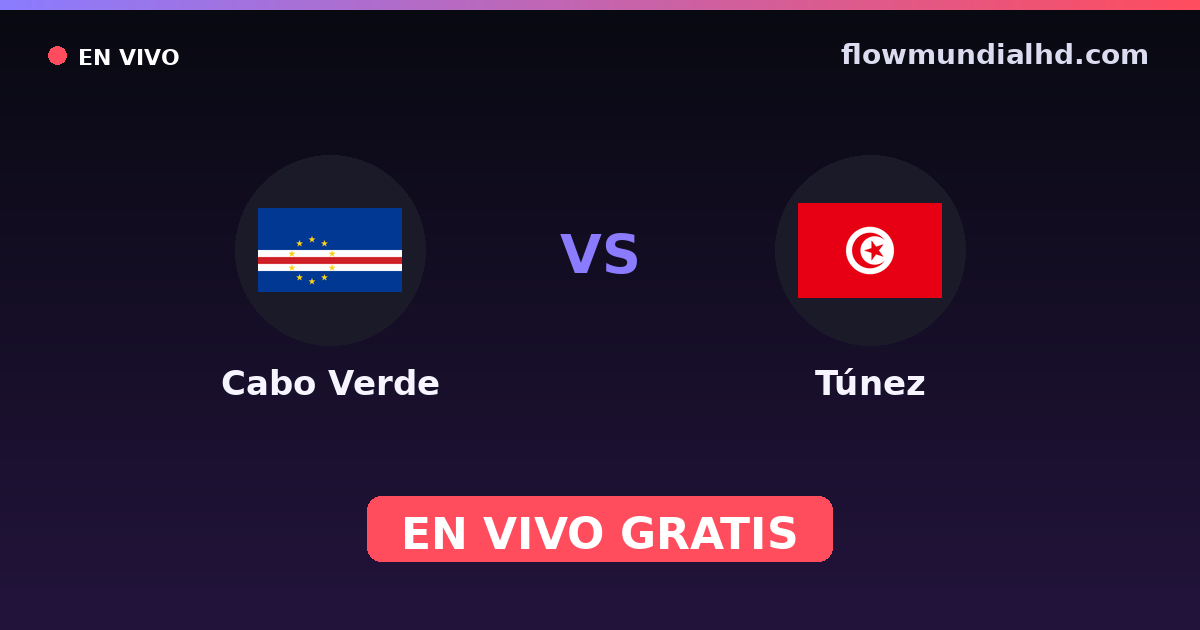 Cabo Verde vs Túnez — World Cup Qual. CAF , Amistosos Internacionales · historial y dónde ver en vivo gratis en FlowMundial HD