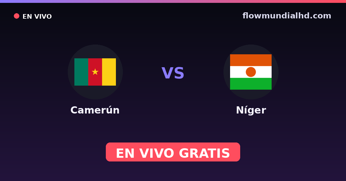 Camerún vs Níger — Campeonato Africano de Naciones, World Cup Qual. CAF · historial y dónde ver en vivo gratis en FlowMundial HD