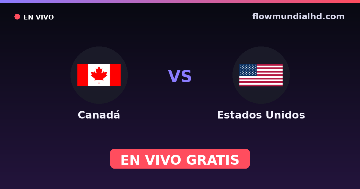 Canadá vs Estados Unidos — Eliminatorias CONCACAF al Mundial, Amistosos Internacionales · historial y dónde ver en vivo gratis en FlowMundial HD