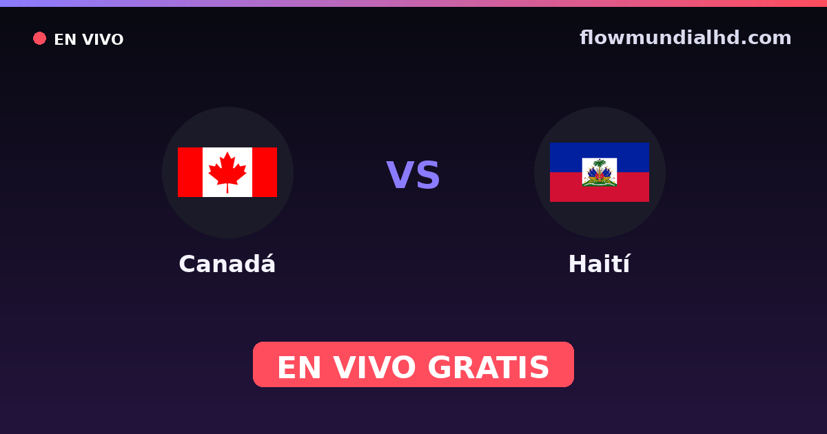 Canadá vs Haití — Eliminatorias CONCACAF al Mundial, Copa Oro · historial y dónde ver en vivo gratis en FlowMundial HD