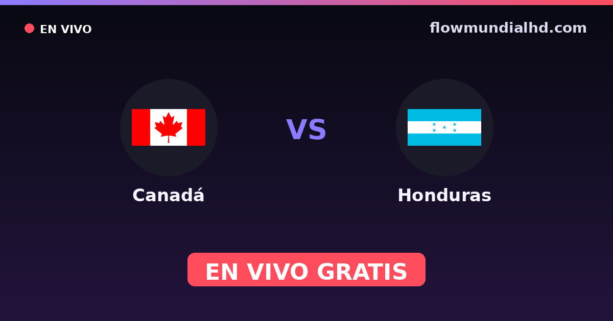 Canadá vs Honduras — Eliminatorias CONCACAF al Mundial, CONCACAF Nations League · historial y dónde ver en vivo gratis en FlowMundial HD