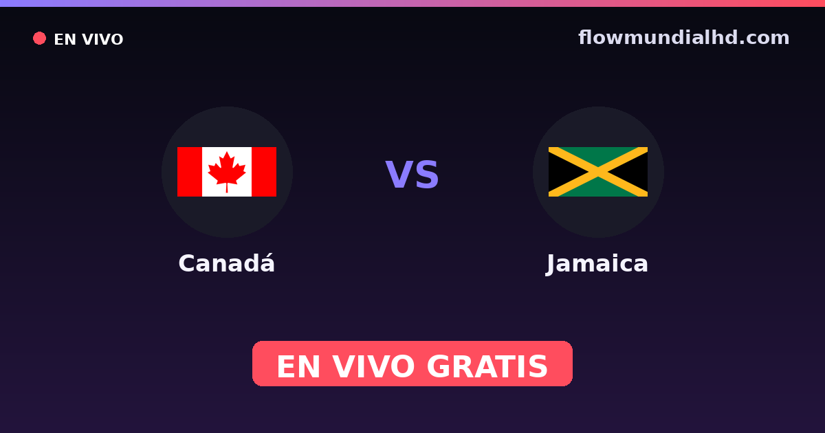 Canadá vs Jamaica — Eliminatorias CONCACAF al Mundial, Amistosos Internacionales · historial y dónde ver en vivo gratis en FlowMundial HD