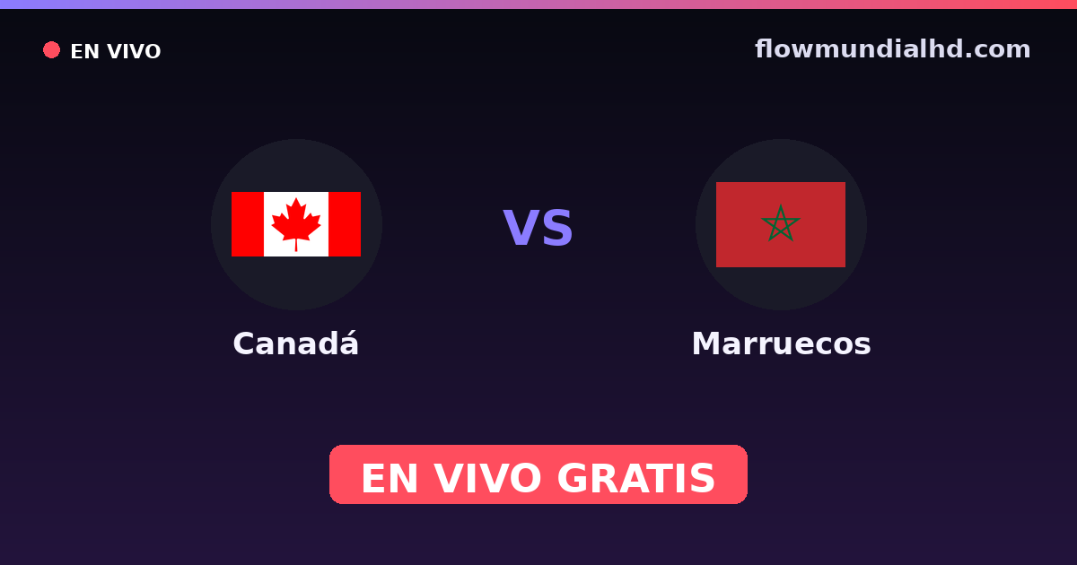 Canadá vs Marruecos — Mundial, Amistosos Internacionales · historial y dónde ver en vivo gratis en FlowMundial HD
