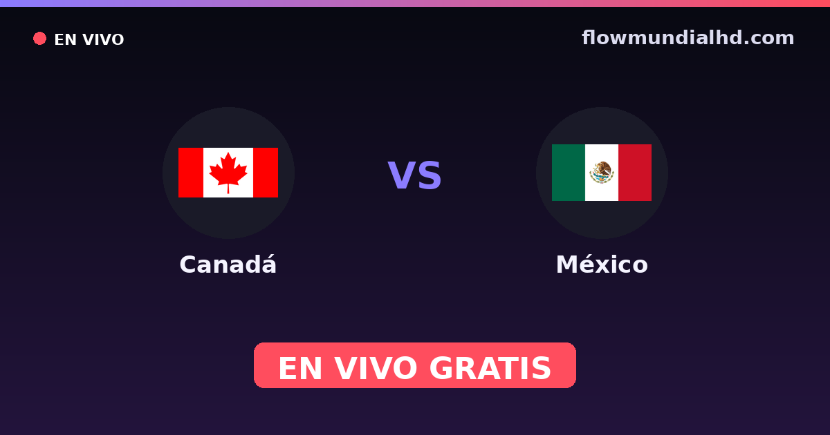 Canadá vs México — Eliminatorias CONCACAF al Mundial, Amistosos Internacionales · historial y dónde ver en vivo gratis en FlowMundial HD