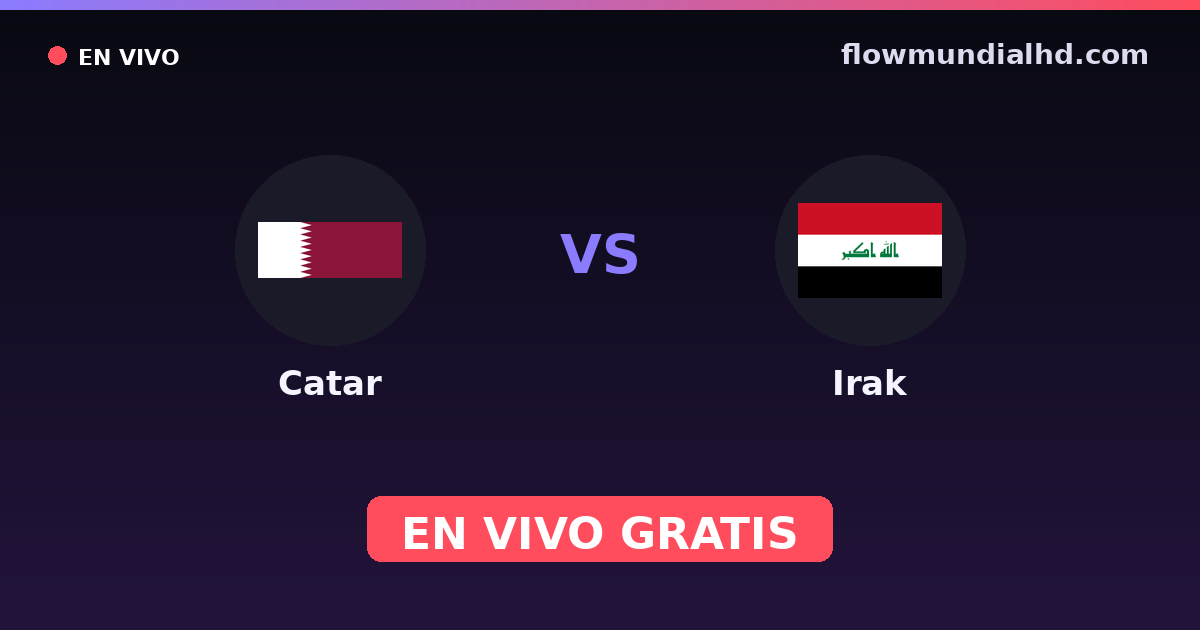 Catar vs Irak — Copa Asiatica, Arab Cup · historial y dónde ver en vivo gratis en FlowMundial HD