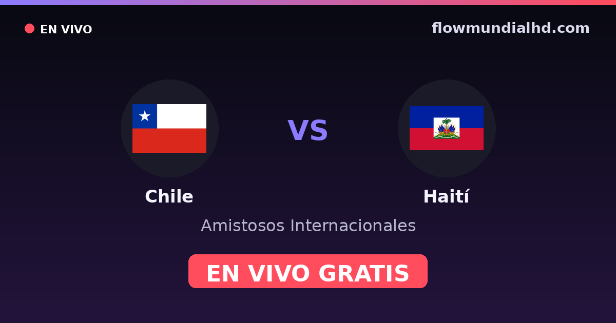 Chile vs Haití — Amistosos Internacionales · historial y dónde ver en vivo gratis en FlowMundial HD