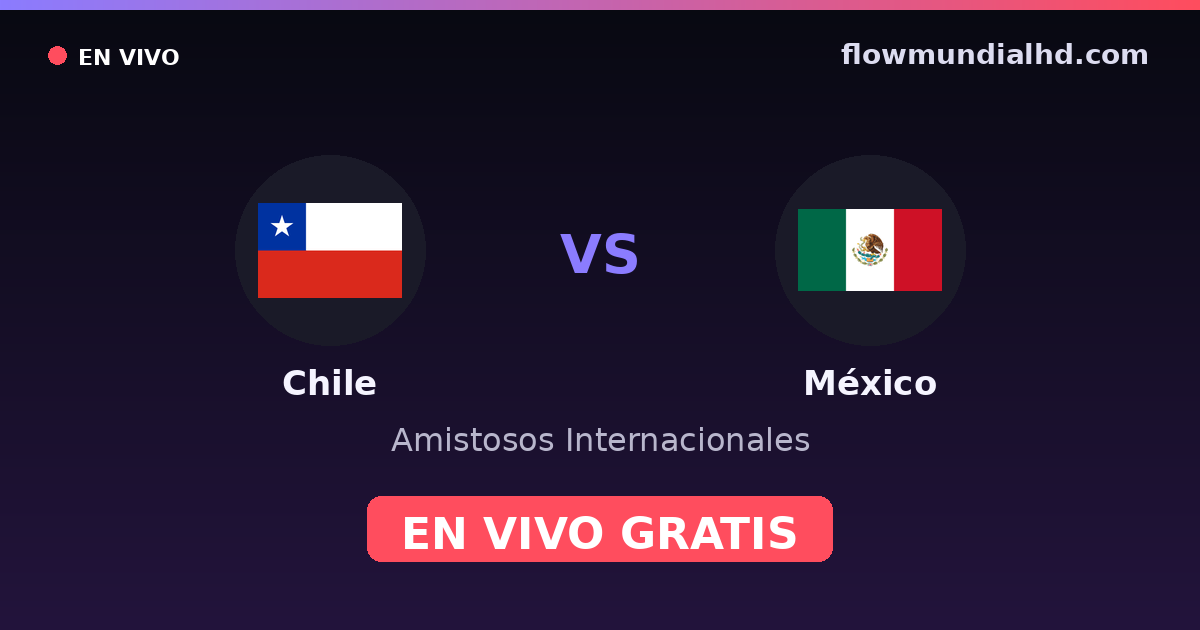 Chile vs México — Amistosos Internacionales, Copa América · historial y dónde ver en vivo gratis en FlowMundial HD