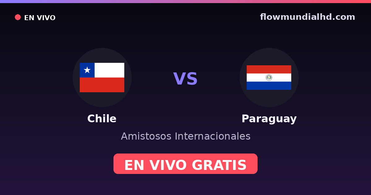 Chile vs Paraguay — Amistosos Internacionales, Copa América · historial y dónde ver en vivo gratis en FlowMundial HD