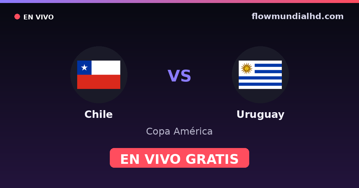 Chile vs Uruguay — Copa América, Eliminatorias CONMEBOL · historial y dónde ver en vivo gratis en FlowMundial HD