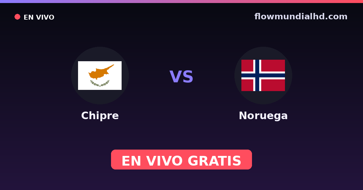 Chipre vs Noruega — Clasificacion Eurocopa, Eliminatorias UEFA · historial y dónde ver en vivo gratis en FlowMundial HD