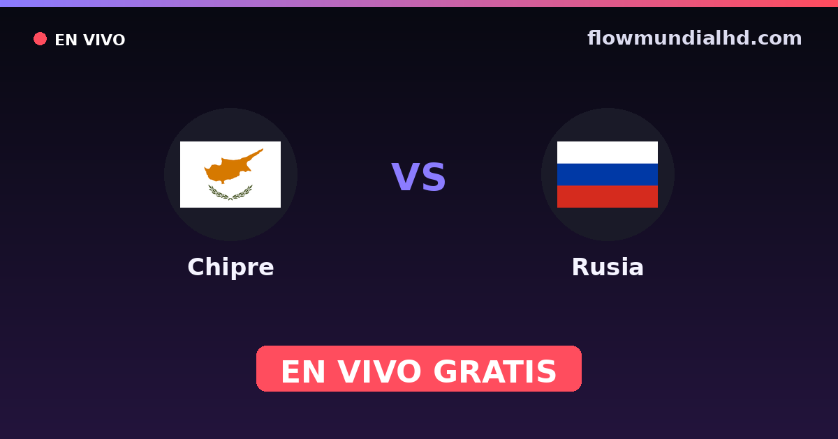 Chipre vs Rusia — Clasificacion Eurocopa, Eliminatorias UEFA · historial y dónde ver en vivo gratis en FlowMundial HD