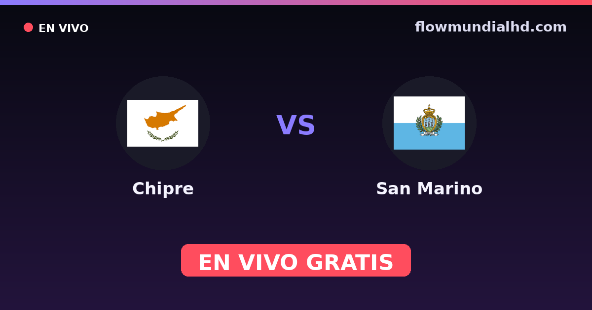 Chipre vs San Marino — Clasificacion Eurocopa, Amistosos Internacionales · historial y dónde ver en vivo gratis en FlowMundial HD