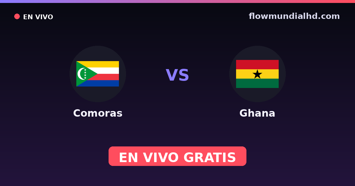 Comoras vs Ghana — World Cup Qual. CAF , Copa África · historial y dónde ver en vivo gratis en FlowMundial HD