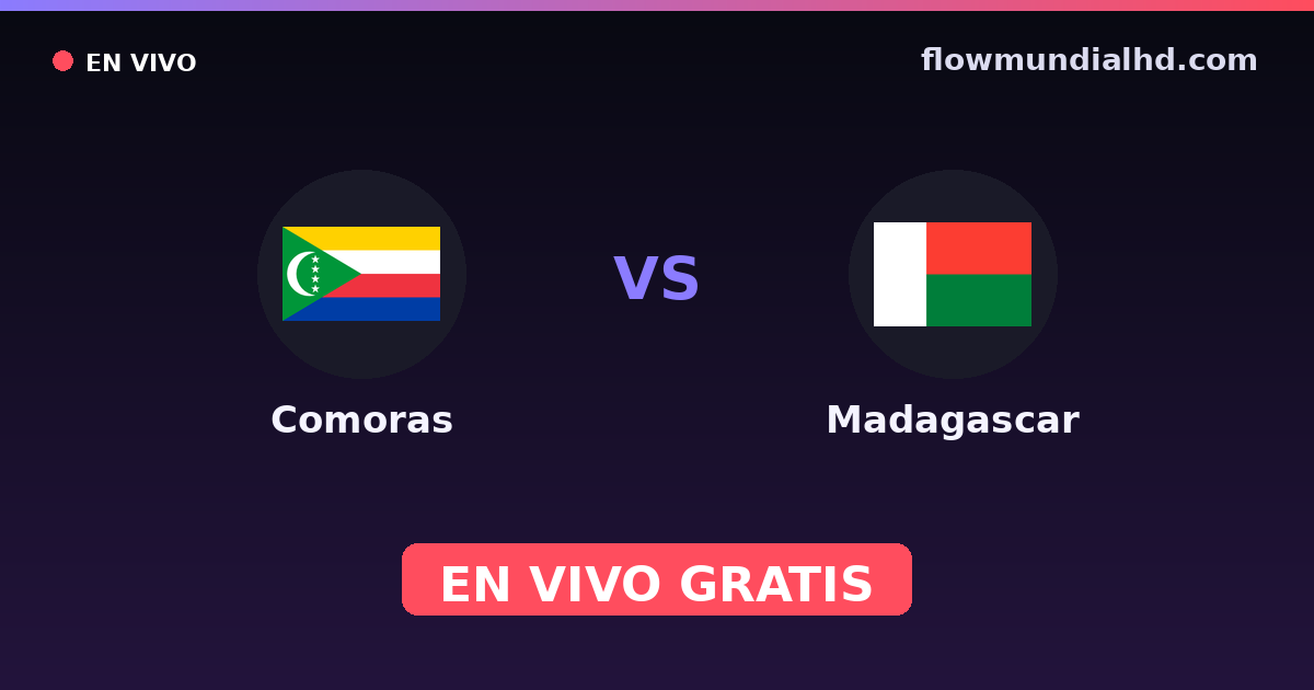Comoras vs Madagascar — Copa COSAFA, World Cup Qual. CAF · historial y dónde ver en vivo gratis en FlowMundial HD