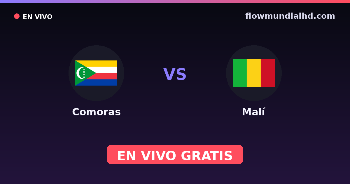 Comoras vs Malí — World Cup Qual. CAF , Copa África · historial y dónde ver en vivo gratis en FlowMundial HD