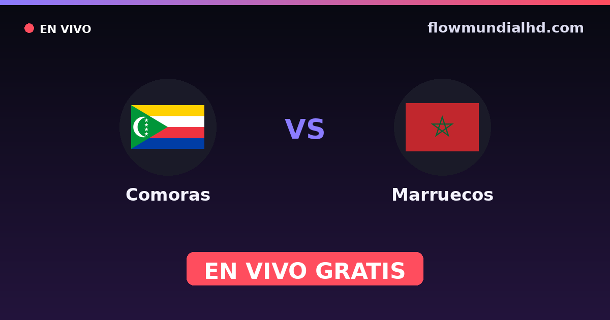 Comoras vs Marruecos — Arab Cup, Copa África · historial y dónde ver en vivo gratis en FlowMundial HD
