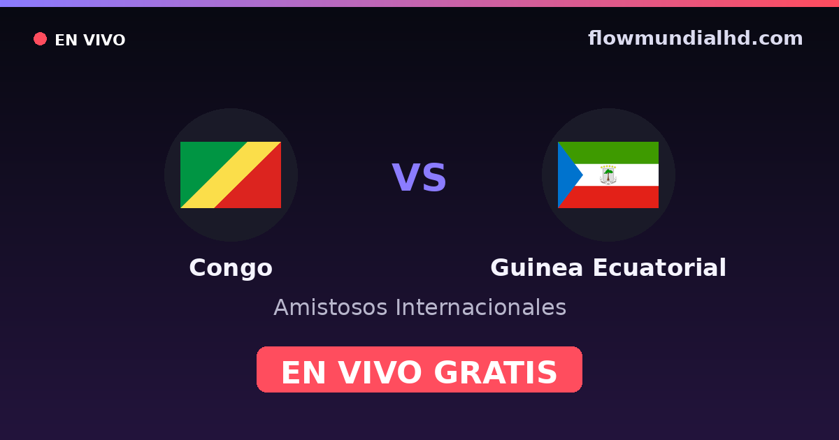 Congo vs Guinea Ecuatorial — Amistosos Internacionales, Copa África · historial y dónde ver en vivo gratis en FlowMundial HD