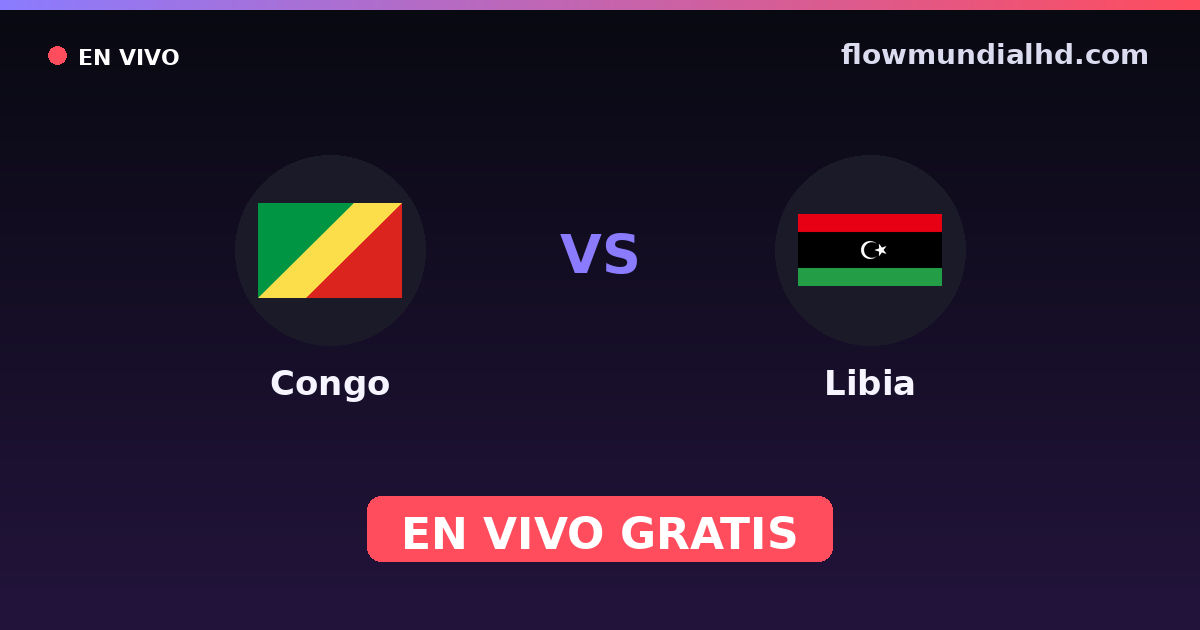 Congo vs Libia — Campeonato Africano de Naciones · historial y dónde ver en vivo gratis en FlowMundial HD