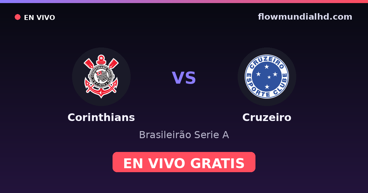 Corinthians vs Cruzeiro — Brasileirão Serie A, Copa do Brasil · historial y dónde ver en vivo gratis en FlowMundial HD