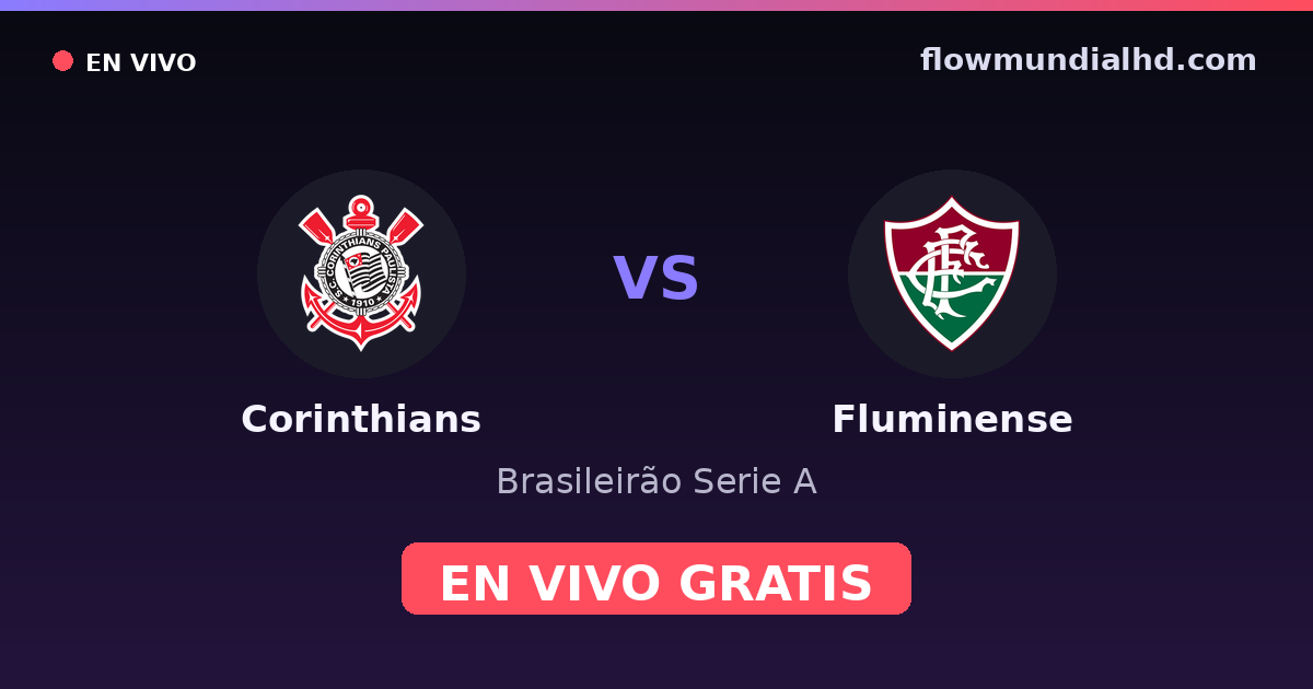 Corinthians vs Fluminense — Brasileirão Serie A, Copa do Brasil · historial y dónde ver en vivo gratis en FlowMundial HD