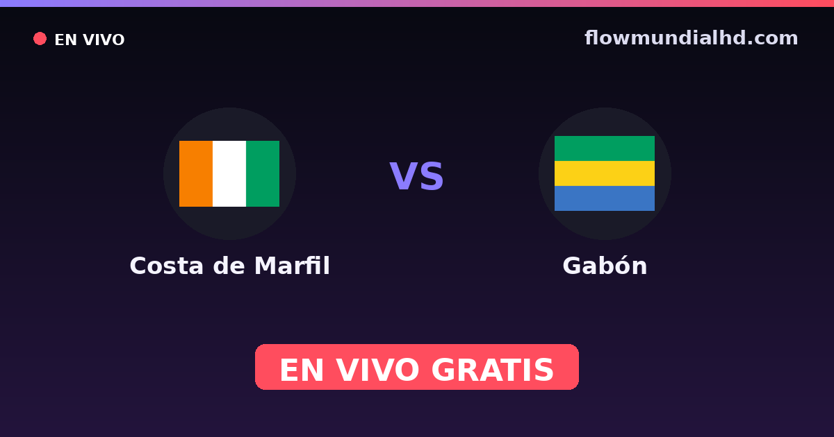 Costa de Marfil vs Gabón — Campeonato Africano de Naciones, World Cup Qual. CAF · historial y dónde ver en vivo gratis en FlowMundial HD