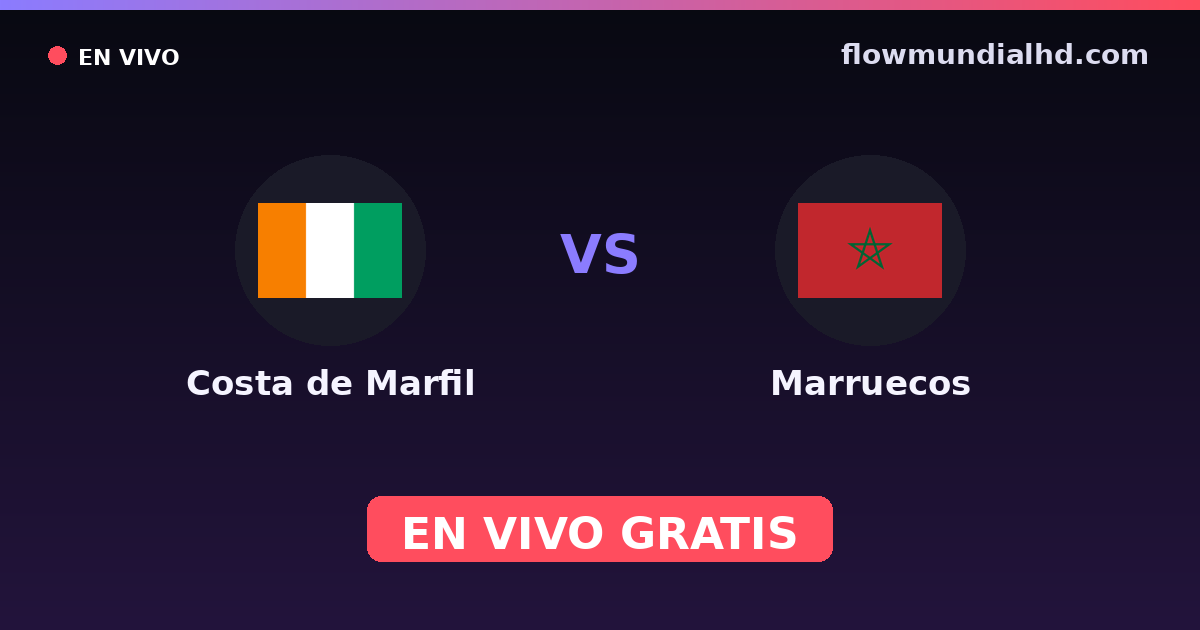 Costa de Marfil vs Marruecos — World Cup Qual. CAF , Amistosos Internacionales · historial y dónde ver en vivo gratis en FlowMundial HD