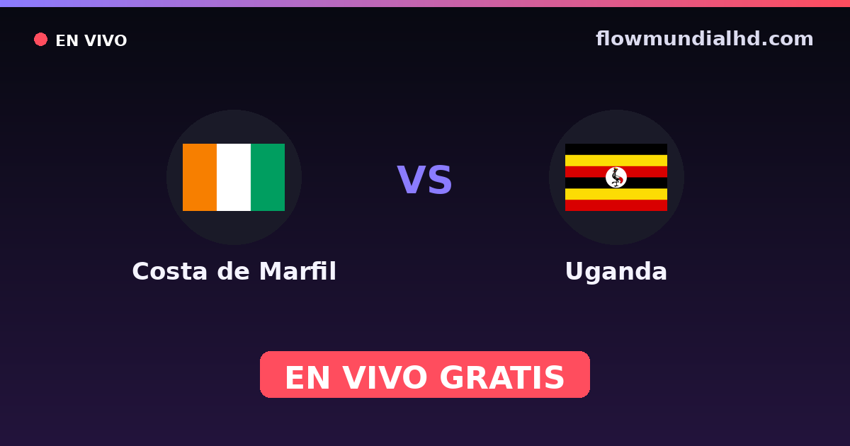 Costa de Marfil vs Uganda — Campeonato Africano de Naciones, Amistosos Internacionales · historial y dónde ver en vivo gratis en FlowMundial HD