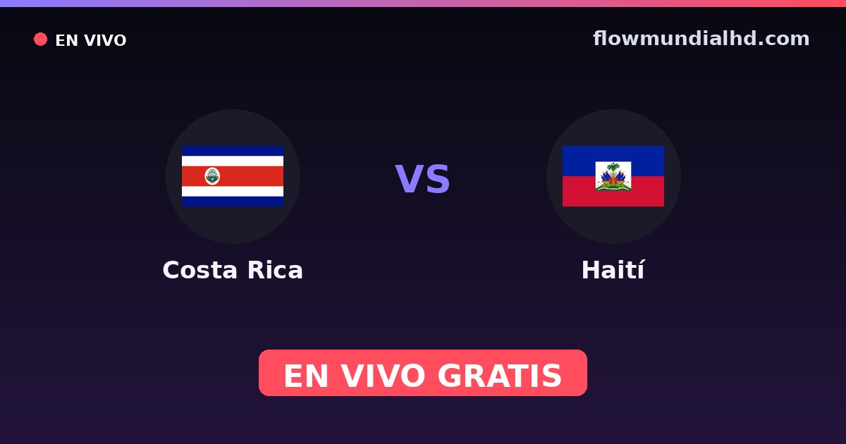 Costa Rica vs Haití — Eliminatorias CONCACAF al Mundial, CONCACAF Nations League · historial y dónde ver en vivo gratis en FlowMundial HD