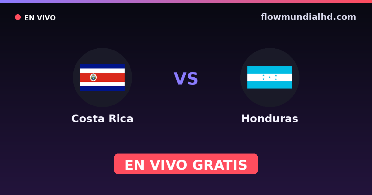 Costa Rica vs Honduras — Copa Centroamericana, Eliminatorias CONCACAF al Mundial · historial y dónde ver en vivo gratis en FlowMundial HD