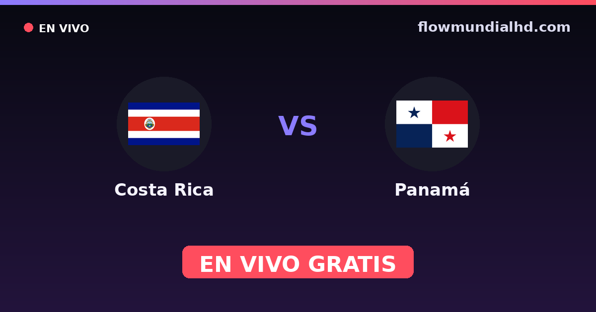 Costa Rica vs Panamá — Eliminatorias CONCACAF al Mundial, Amistosos Internacionales · historial y dónde ver en vivo gratis en FlowMundial HD