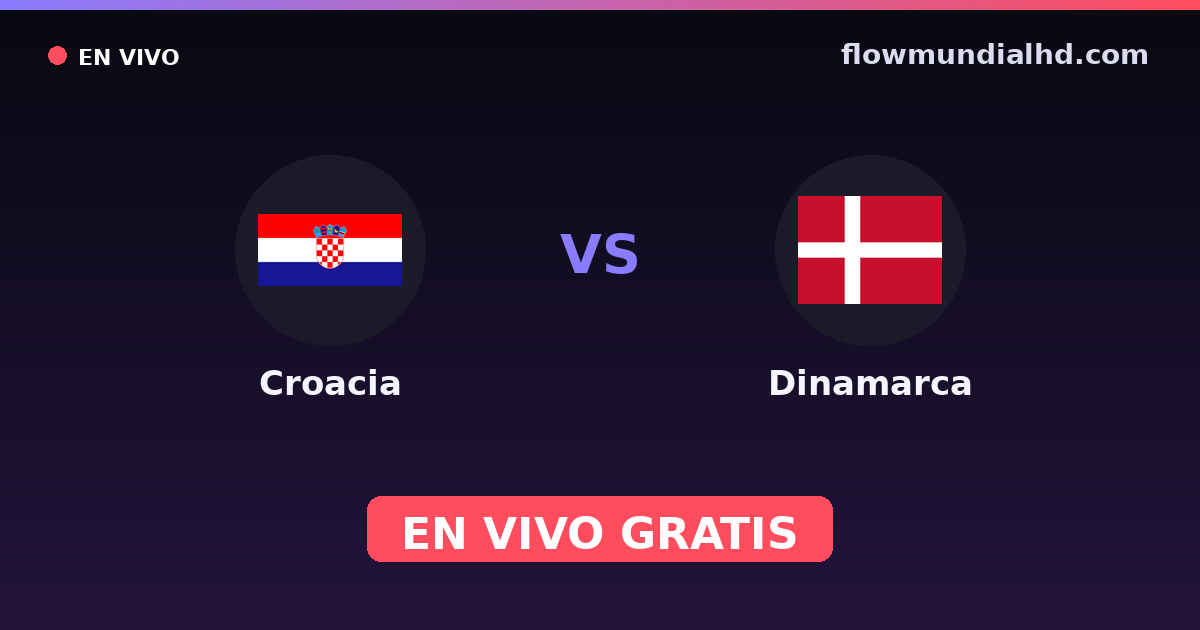 Croacia vs Dinamarca — Mundial, Eurocopa · historial y dónde ver en vivo gratis en FlowMundial HD