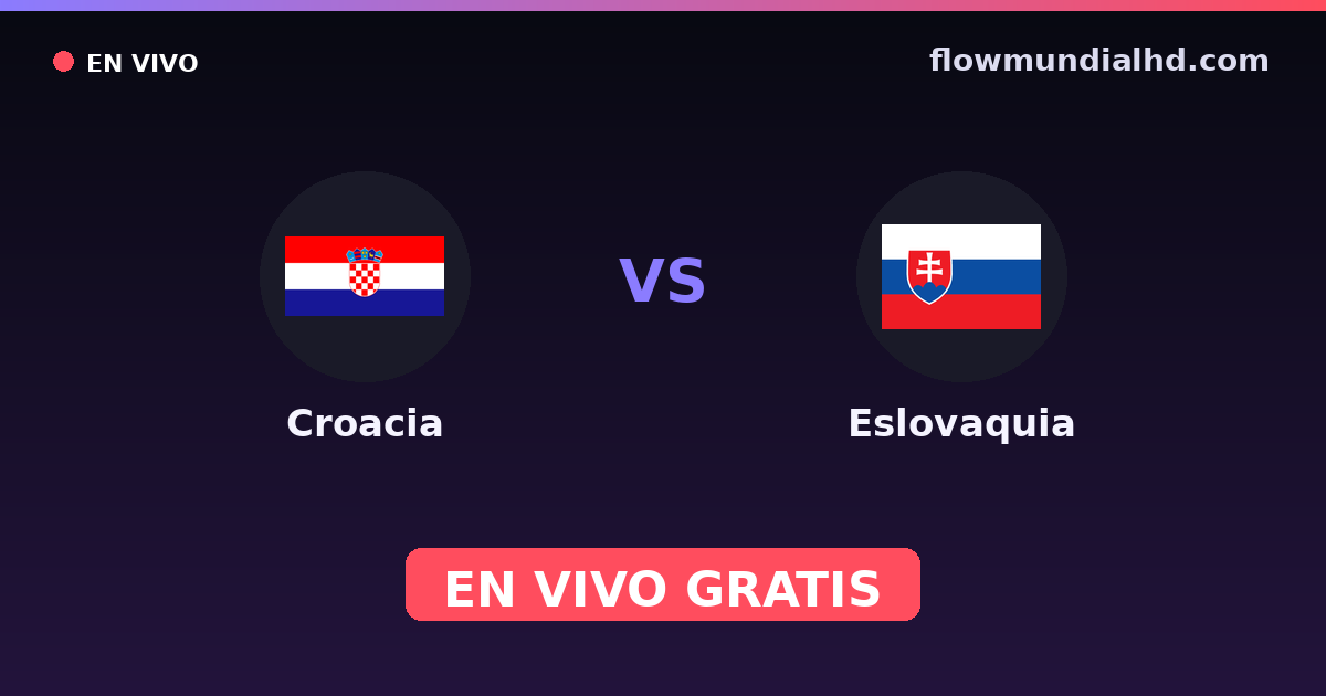 Croacia vs Eslovaquia — Clasificacion Eurocopa, Eliminatorias UEFA · historial y dónde ver en vivo gratis en FlowMundial HD