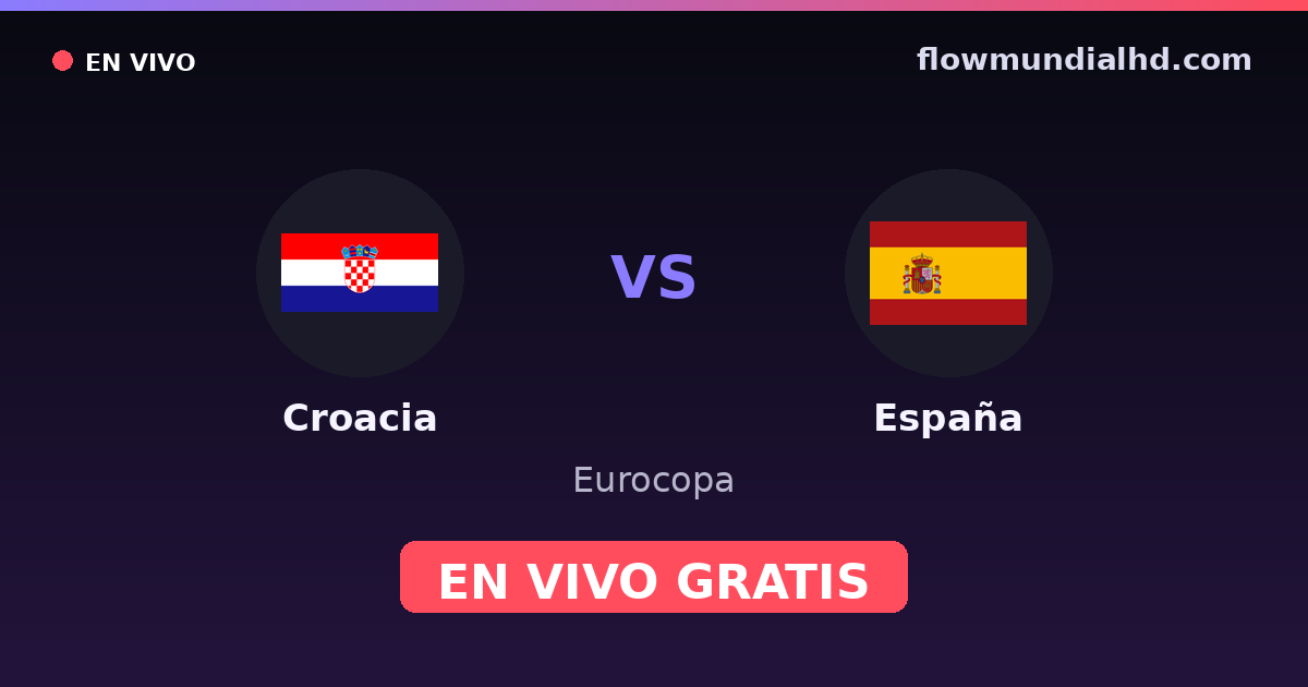 Croacia vs España — Eurocopa, UEFA Nations League · historial y dónde ver en vivo gratis en FlowMundial HD