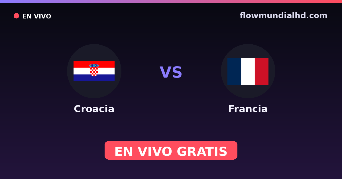 Croacia vs Francia — Mundial, Eurocopa · historial y dónde ver en vivo gratis en FlowMundial HD