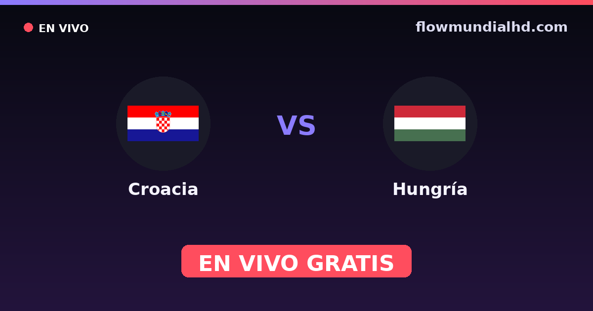 Croacia vs Hungría — Clasificacion Eurocopa, Amistosos Internacionales · historial y dónde ver en vivo gratis en FlowMundial HD