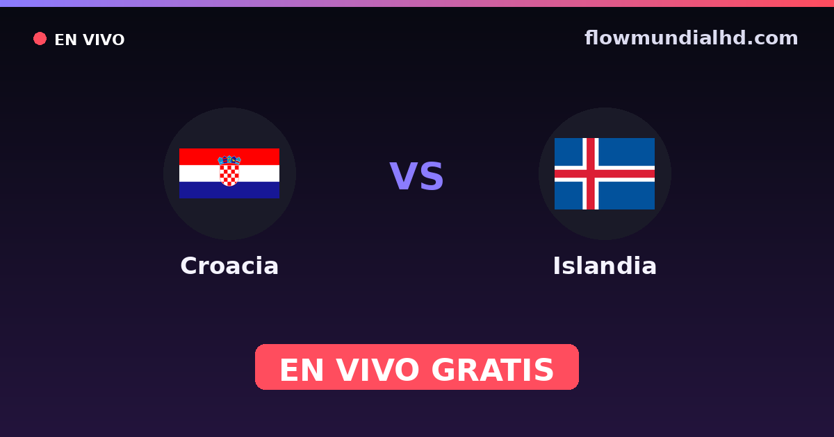 Croacia vs Islandia — Mundial, Eliminatorias UEFA · historial y dónde ver en vivo gratis en FlowMundial HD