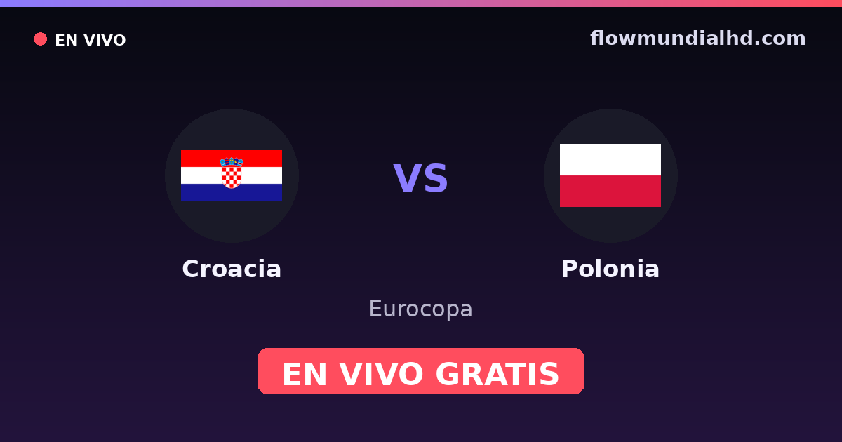 Croacia vs Polonia — Eurocopa, UEFA Nations League · historial y dónde ver en vivo gratis en FlowMundial HD