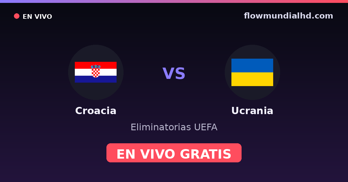 Croacia vs Ucrania — Eliminatorias UEFA · historial y dónde ver en vivo gratis en FlowMundial HD