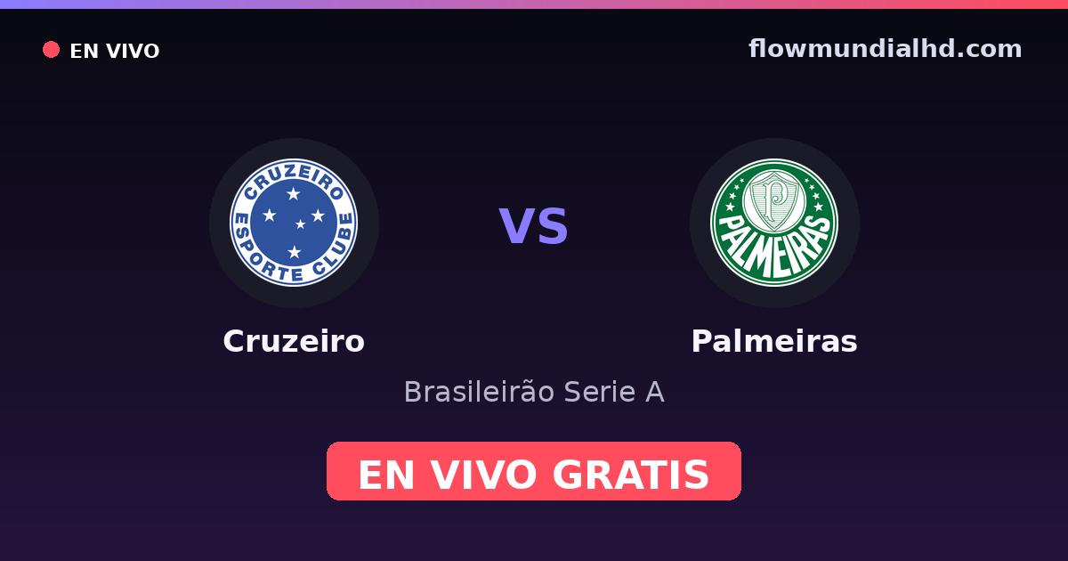Cruzeiro vs Palmeiras — Brasileirão Serie A, Copa do Brasil · historial y dónde ver en vivo gratis en FlowMundial HD