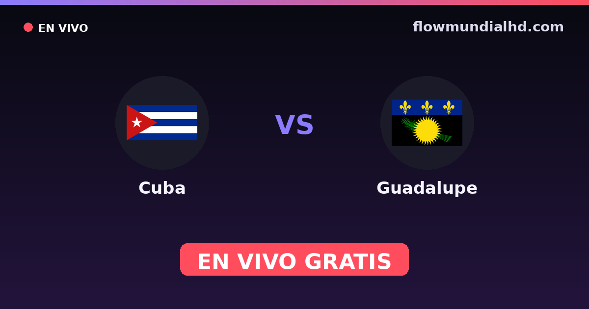 Cuba vs Guadalupe — CONCACAF Gold Cup Qual., CONCACAF Nations League · historial y dónde ver en vivo gratis en FlowMundial HD