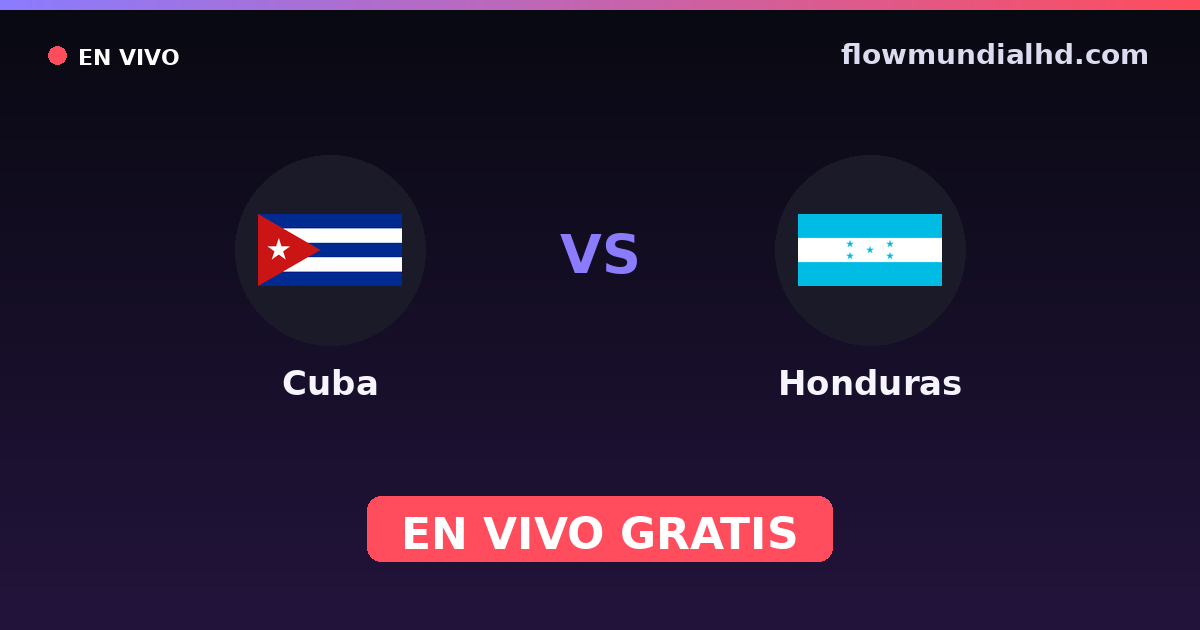 Cuba vs Honduras — Eliminatorias CONCACAF al Mundial, Amistosos Internacionales · historial y dónde ver en vivo gratis en FlowMundial HD