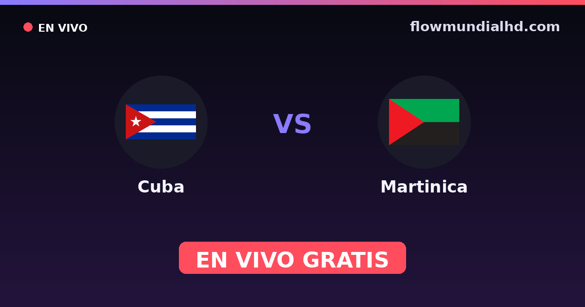 Cuba vs Martinica — Copa del Caribe, Amistosos Internacionales · historial y dónde ver en vivo gratis en FlowMundial HD
