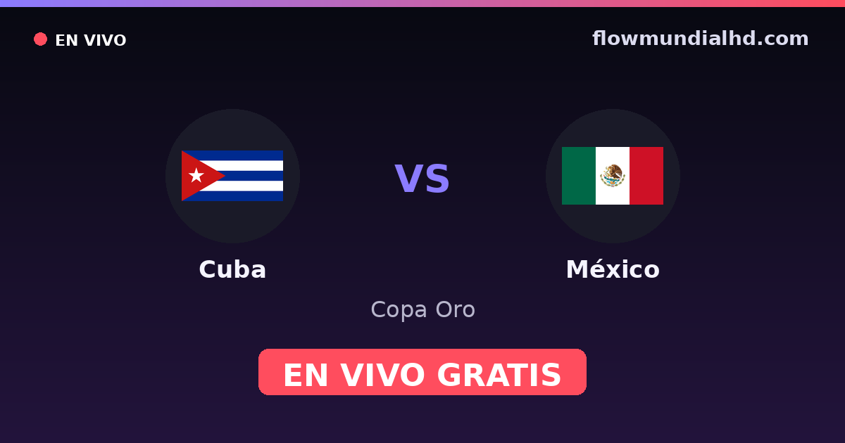 Cuba vs México — Copa Oro · historial y dónde ver en vivo gratis en FlowMundial HD
